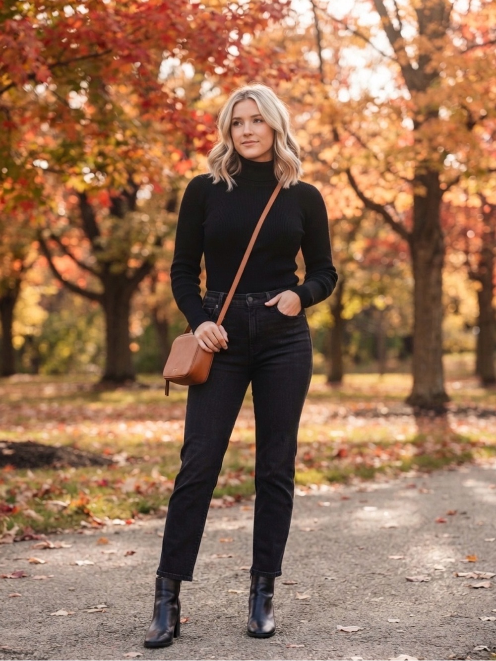 Zara Black Ribbed Turtleneck Sweater